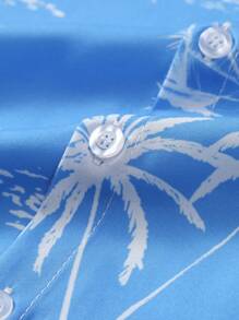 Manfinity RSRT 男士节日棕榈树印花休闲短袖衬衫