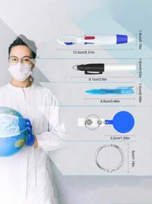 1 Set Nurse Pen Set - 1 Pc Highlighter Pen 1pc Marker Pen 1pc Retractable Ball Pen 1pc Nurse Retractable ID Name Badge Reel - Multicolor - View 2