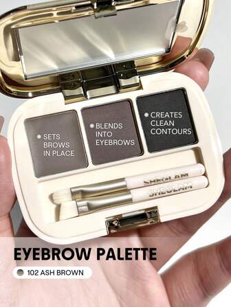 Palette De Sourcils ComplèTe-102 Ash Brown Poudre à Sourcils Mate 3 Couleurs Remplissage De Cire à Sourcils DéFinition Et Mise En Forme Maquillage Des Sourcils Avec Petit Pinceau FêTe De NoëL Sourcils Marque Beauté Visage Maquillage CosméTique Pour Femmes Filles Parfait Pour Hiver IdéAl Pour Y2K ÉLéGant Mode Adapté Pour Anniversaire Xmas Cadeau FêTe PrêT Meilleure Couleur