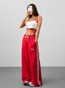 Coolane Conjunto de 2 piezas para mujer: top con tirantes de punto con bloqueo de color y shorts de punto, apropiado para primavera/verano