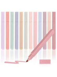 Double Headed Fluorescent Pen Retro Marker Pen Macaron Color Marker Pen Light Colored Student Key Hand Accounting Pen Back To School - Multicolor - View 9