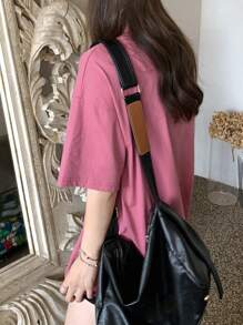 DAZY Letter Graphic Drop Shoulder Tee Thousand MASTERPIECES OF LABORER Summer Oversized T-Shirt