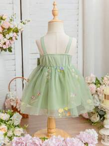 SHEIN Glamorique Kids 女婴派对装，复活节 - 綠色 - 查看 2