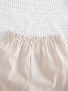 Cozy Pixies 2 件装女婴传统图案方领盖袖上衣和松紧腰喇叭裤套装 - 彩色 - 查看 6