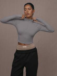 Musera Sport Half Zip Long Sleeve Top Casual Summer, Padel, Tennis, Pickleball - Grey - View 1