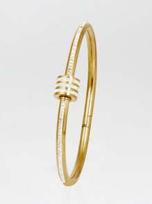 Stainless Steel Bracelet Four Seasons Personalized Design Heart Zirconia Bracelet Jewelry Accessories Gifts, Titanium Steel Gold Silver Bracelet Ladies Girls Waterproof Jewelry Luxury Shiny Zirconia Bracelet, Four-Leaf Clover Bracelet, Titanium Steel, Not Easy To Fade, Stainless Steel Jewelry, Gold Bracelet, Love Bracelet, Transfer Bracelet