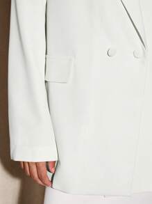 AiiRZ Áo khoác vest công sở cỡ lớn chuyên nghiệp hai hàng khuy Áo khoác vest công sở lịch sự trang trọng Ve áo điều hành Bộ sưu tập công ty - trắng - Xem 5