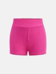 SHEIN Girlism 青少年女孩修身休閒圓領背心上衣與單車褲套裝 - 彩色 - 查看 9
