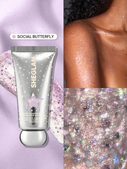 SHEGLAM Iluminador Corporal Starter Con Purpurina En Gel Social Butterfly Iluminador LíQuido Con Purpurina De Diamante Iluminador De Larga DuracióN, De Doble Uso, Resistente Al Sudor Brillos Marca Belleza Maquillaje Maquullaje CosméTica Para Mujeres NiñAs Perfecto Para Invierno Ideal Para Y2K Elegante Moda Adecuado Para CumpleañOs Regalo Fiesta Listo Mejor Color