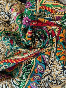 Breezaya Plus Size Women's Off Shoulder Print Blouse - Multicolor - View 3