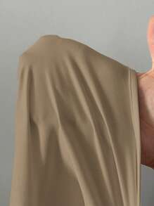 SHEIN Tall Solid Slim Fit Spring Women Bodysuit - Khaki - View 8