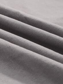 DAZY 纯色圆领T恤，商务休闲女式学院风上衣 - 淺灰色 - 查看 4