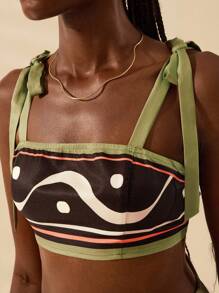 CAJUNI Damen Carioca Urlaubs Lässig Sommer Boho Tropischer Schmetterling Muster Träger Camisole