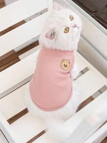 1PC Stylish Pet Tank Top With Adorable Bear Patch Detail - Ideal For Small To Medium - Sized Pets. Made Of Soft, Breathable Material For Maximum Comfort. Available In Multiple Sizes. Perfect For Everyday Wear Or Special Occasions. Dress Up Your Furry Friend In This Cute Tank!
