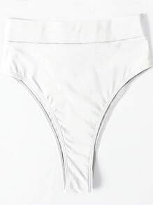 Swim Vcay 女士纯色比基尼泳裤 - 白色 - 查看 3