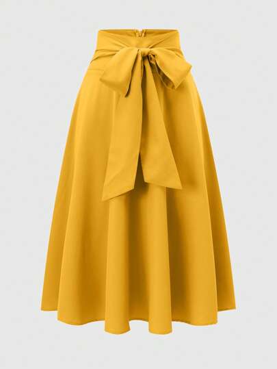 Franclia Falda de mujer de unicolor con cintura fruncida, falda de mujer elegante de color borgoña