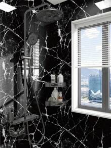 11 件 1㎡ 光滑米色大理石图案自粘瓷砖壁纸，防水防潮，3D 立体覆盖壁纸，适用于浴室和厨房