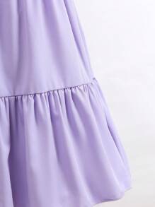 SHEIN Genkimix Kids Bộ 2 váy in hình bướm nhiều màu cho bé gái tuổi mới lớn và váy tím trơn - Nhiều màu - Xem 6