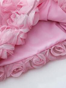 SHEIN Débardeur/top dos nageur style français pour jeune fille avec décoration de rose 3D - Rose bonbon - Voir 5