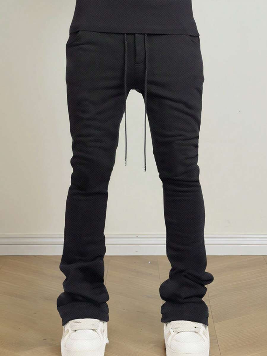 Manfinity EMRG Quần ống loe denim bó sát cho nam, giản dị và thời trang để mặc hàng ngày - màu đen - Xem 1