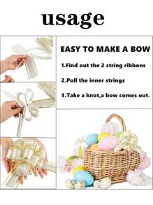 12pcs Gift Wrapping Bowknot, Multicolor Ribbon Bowknot Gift Wrapping Bow For Gift Basket, Wedding, Decoration, Gift Packing, - White - View 3
