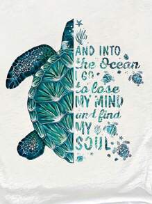 INAWLY 女士乌龟标语印花圆领短袖 T 恤 - 白色 - 查看 5