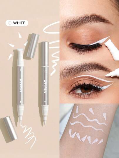 Wing It Waterproof Liner Duo-White Highly Pigmented Matte Eyeliner Pencil Quick Drying Ultra-Fine Waterproof And Sweatproof 3 Colors Beginner Blendable Smooth Eye Make Up Brand Beauty Makeup Face Paint Cosmetic For Women Girls Perfect For Fall Winter Ideal For Y2K Fancy Fashion Suitable For Birthday Christmas Present Party Ready Best Color