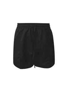 Manfinity Dauomo Men's Solid Zipper Henley Neck Short Sleeve T-Shirt And Drawstring Waist Shorts Set, Casual Outfit - Black - View 4