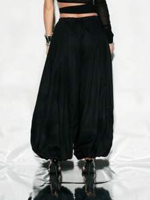 KIZN Comfortable Parachute Pants Wide Leg Balloon Trousers High Waist Harem Style Casual Festival Dance Street Fashion Loose Fit