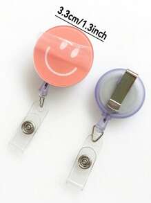7 件/套或 1 件/随机，1.3 英寸 * 19.68 英寸笑脸卡通伸缩扣，徽章扣，注册身份证扣，适用于护士徽章，ID 易开扣。 - 彩色 - 查看 2