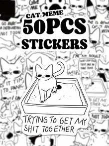 50 piezas de pegatinas divertidas y lindas de memes de gatos, pegatinas de mamá de gatos, pegatinas para portátiles, botellas de agua, pegatinas de gatos divertidos a prueba de agua, calcomanías de vinilo para automóviles, calcomanías de gatos, calcomanías para portátiles