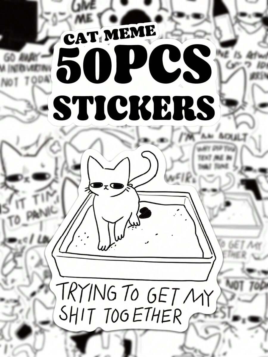 50 piezas de pegatinas divertidas y lindas de memes de gatos, pegatinas de mamá de gatos, pegatinas para portátiles, botellas de agua, pegatinas de gatos divertidos a prueba de agua, calcomanías de vinilo para automóviles, calcomanías de gatos, calcomanías para portátiles