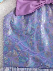 SHEIN 年轻女孩针织合身休闲连体泳衣 - 彩色 - 查看 3