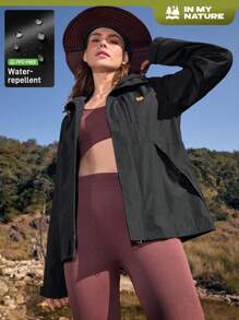 In My Nature Women Casual Versatile Outdoor Windbreaker Jacket - Black - View 7