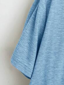 SHEIN CURVE+ Plus Size Women V-Neck Short Sleeve Casual Loose T-Shirt