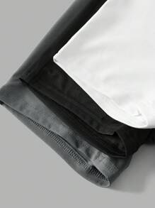 SHEIN Girlism Tween 女童修身休闲简约舒适宽腰纯色 3 件套短裤 - 彩色 - 查看 10