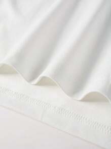 Manfinity Joysei 白色品牌男士休闲简约字母图案背心 - 白色 - 查看 4