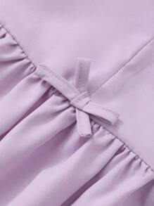 Tween Girl Striped Shirt, Casual & Versatile - Purple - View 5