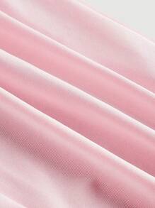 SHEIN MOD High Waist Side Drawstring Waist Pleats Fishtail Hem Long Pink Skirt - Pink - View 3