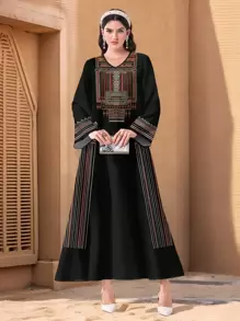 Minimalist Conservative Arabic Style Casual Dress,Modest - White - View 1