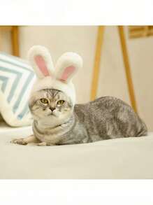 PETSIN 1 pièce Serre-tête de lapin de Pâques, costume de chaton, chapeau mignon d'oreilles de lapin avec design de Pâques - convient aux chiens et chats. Fabriqué en polyester doux. Idéal pour les séances photo et les cadeaux de Pâques, costume d'oreilles de lapin pour animaux de compagnie, serre-tête décoratif doux, chaud et confortable pour animaux de compagnie