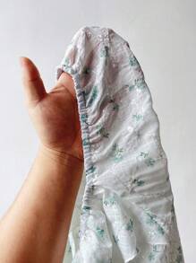 Flirla 大码系带结饰盖袖上衣，碎花图案