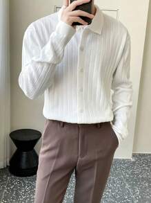 Manfinity CasualKnits Men's Casual Simple Style Cardigan, Daily Wear