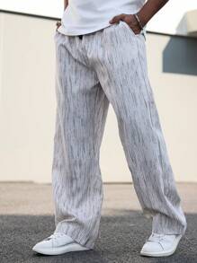 Manfinity CasualCool 大码男士休闲条纹抽绳腰长裤