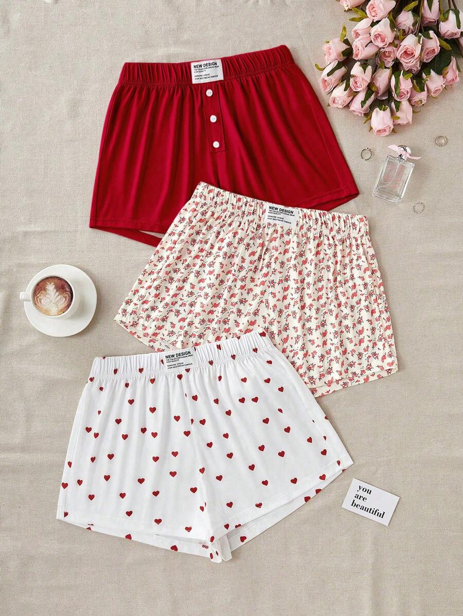 CottageSlumber 女士印花休闲睡裤三件套 - 彩色 - 查看 1