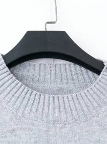 SHEIN LUNE Plus Size Women Knitted Wool Sweater Lounge Set, Coffee Color - Grey - View 6