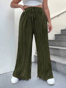 SHEIN EZwear Spodnie Plus Size, proste, casualowe, minimalistyczny design, odpowiednie na lato