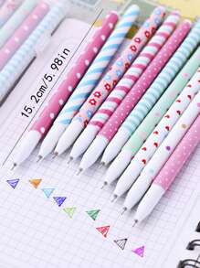 10 Colors Highlighter Pen, Office Supplies Back To School, 10pcs/5pcs Random Ditsy Floral Multicolor Neutral Water-Based Pen, Student Stationery - Multicolor - View 2