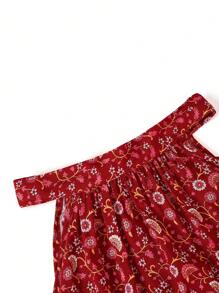 SHEIN Clasi Plus Size Ditsy Floral Halter Neck Casual Vacation Dress