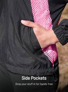 In My Nature Women's Contrast Color Long Sleeve Zipper Collar Sun Protection Jacket Hiking Women Clothes